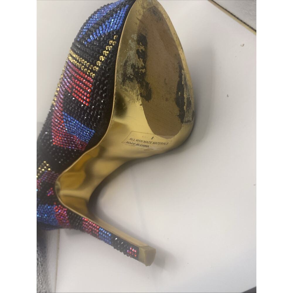 Mascote Beaded Platform Barbie Core Stripper Pole Dancer High Heels Shoes Size 8 - Picture 7 of 14